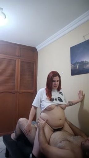 I ride my neighbor's cock and he makes me moan with pleasure