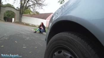 Public Pleasure: Redhead's Pierced Tits and Basement Creampie