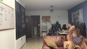 My girlfriend fucks me at my friend's house.
