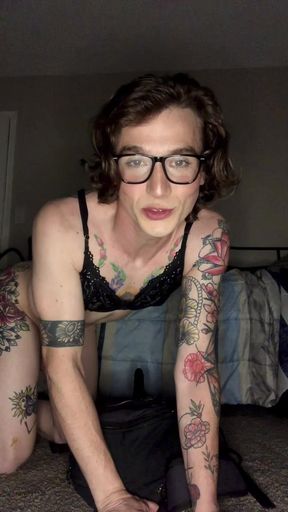 A Horny Little Slut Tessa Rivers Does a Little Anal Training and Cums While Riding Her Dildo!