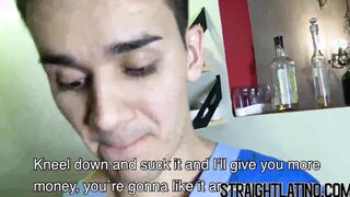 Straight latino twink paid to bareback and facial POV