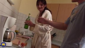 Skinny Mature Lady Farah Gets Fucked &amp; Creampied in Bath
