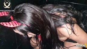 Blowjob in the Cabin: Bianca Naldy and Fada Mel Take a Full Load