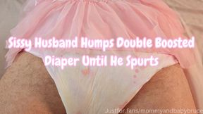 Making My Sissy Husband Spurt In His Wet Diaper