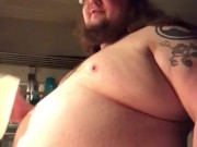 380 lb gainer, counter belly, shake chug, burping, and talking about gainer shakes