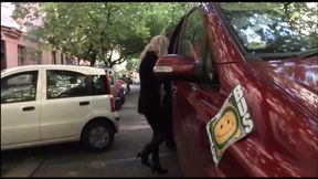 Two outstanding German Older women pick up guys for wild car sex