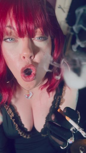 Miss Tina Snua Loves To Dress Up for Her Fans &amp; Smoke A Cigarette - Drifts OMI Snap Inhales OME Smoke Rings
