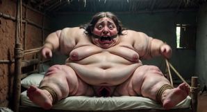 Desperate SSBBW in Rope Bondage - Dripping Fat Wide Pussy