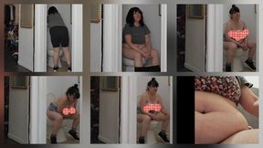 FROM PRE TRIP PEE TO AFTER HOT YOGA PEE AT GYM AND BACK HOME W YA CHAT PEE DUMP