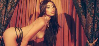 Black MAMA model sexy lingerie strips