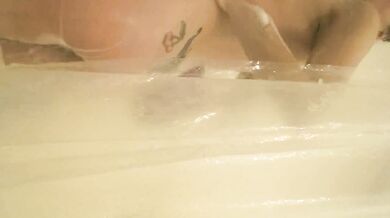 amateur babe- perky tits and big ass. shower with soapy cock tease.