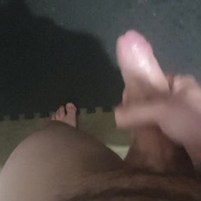 Shooting cum on the floor.