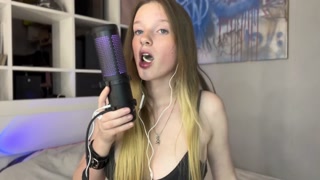 SFW!BDSM ASMR LICKING + Condom , feet, smacking (girl with freckles)
