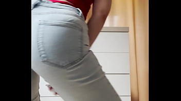 Homemade Petite Blonde Striptease Dancing in Tight Jeans