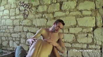 Fucked outdoor in cjosktrap by his friend