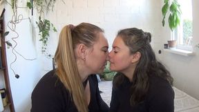 girls plaing with their noses aV