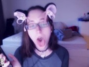 Why is this cat girl sticking her tongue out like that?