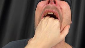 Finger Fucking Mouth - Cuckold Mouth Humiliation, Biting Finger, Vampire Teeth, Capture Tongue 4k