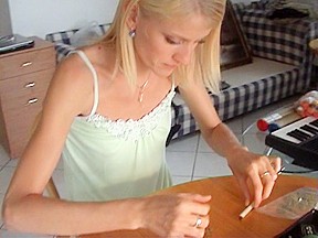 Katerina Sz. in hardcore sex scene with an amateur hot blonde