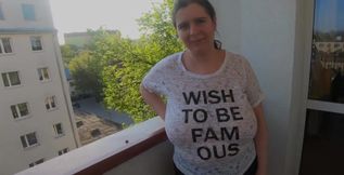 Trying on see-through blouses