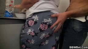 Big belly plumper rides cock in the kitchen