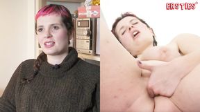 Curvy German babe fingers herself to climax in the shower