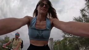 ITLE: Italian MILF takes a sticky load outdoors
