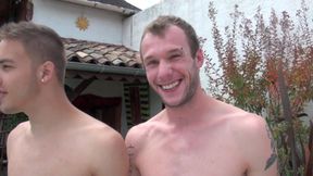 The French twnk Kevin ass fucked by Guillaume Wayne outdoor