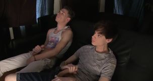 Oscar Roberts and Lewis Romeo watch a movie and fuck