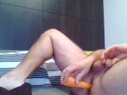 Anal masturbation with carrot