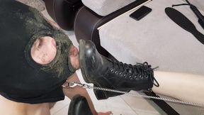 EXTREMELY MUDDY MUCKY BOOTS FOR PATHETIC LOSER TO CLEAN WITH TONGUE - HD (1920x1080)