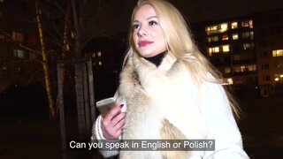 A thick blonde wench is approached and fucked