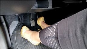 Yury drives her Chery A1 wearing her sexy high heels