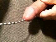 close-up deep sounding and throbbing cum