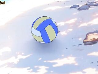 Gals have a trio on the beach and get a great bang (Spanish subtitles)