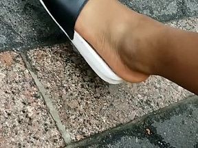 Candid ebony bbw feet