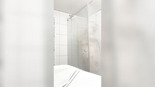 German BBW taking a shower and showing full body and face