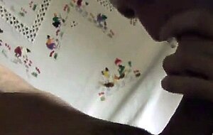 Deep throating a nice curved cock and getting the cum out
