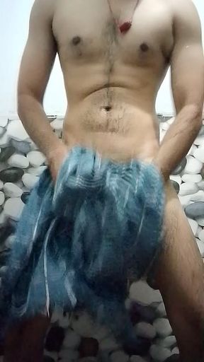 India boy hot bathing and shack his dick