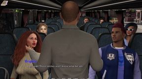 Emo college girl gets a public handjob in a bus