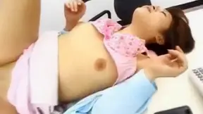 Rina Katsura's Hot Office Fuck! Uncensored Cunnilingus & Shaved Paipan Lingerie Scene