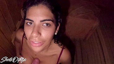BLOWJOB IN A PUBLIC BATHROOM WITH MY BOY - SHEILA ORTEGA