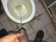 young Latino urinates with his big hose