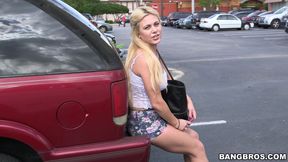 Wild quickie in back of the van with amateur blonde Mia Pearl