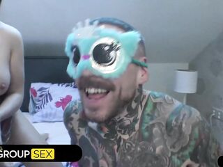 Kinky & Curvy Party Angels Zuzu Enchanting & Lady Gang Blindfolded Foursome – All Group Sex 4K