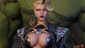 Emma Frost - Hulk Shows No Kindness to His Opponent