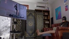 Stella Watch And Admire Her Own Clips - Tan Pantyhose - Polish And English Language - UHD 3840x2160 - 4K