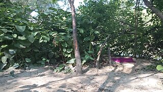 Anal plugged caged fag bitch in the forest