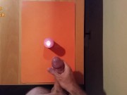 Handjob and cumshot on a candle. Jerking offf and trying to switch off the flame