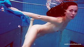 Cute teen 18+ Martina Swimming Naked In The Pool
